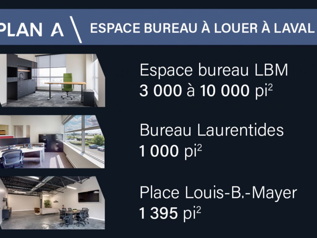 Office Space for Rent | Laval | 3,000 to 10,000 sq.ft
