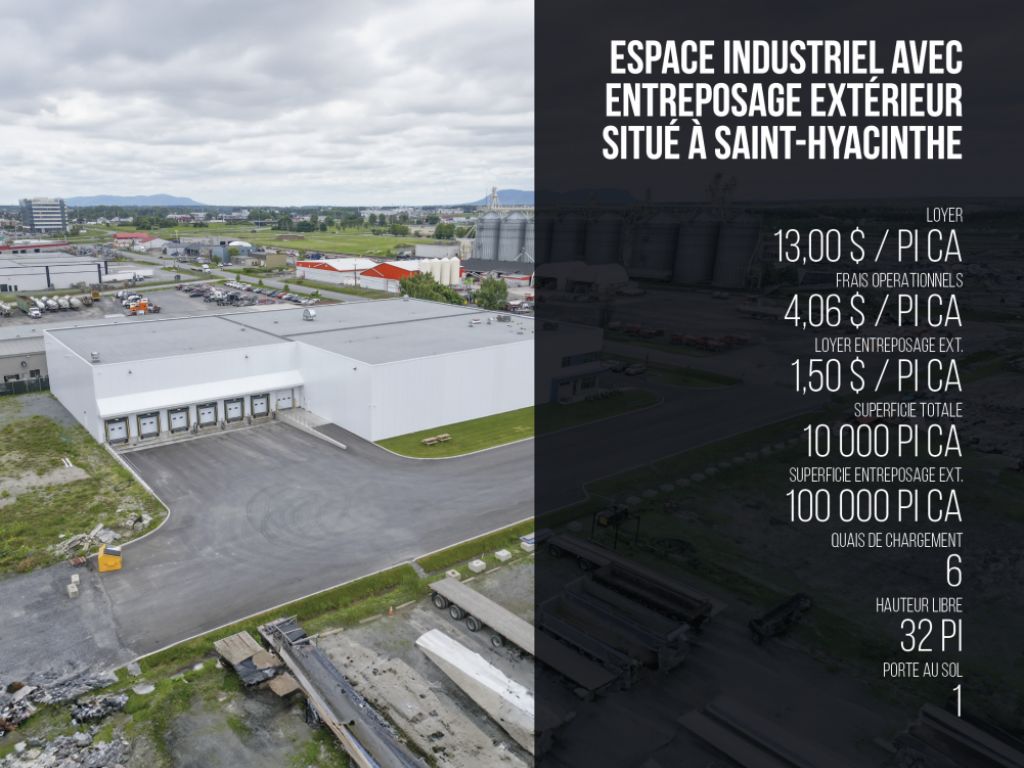 Espace industriel et entreposage  louer