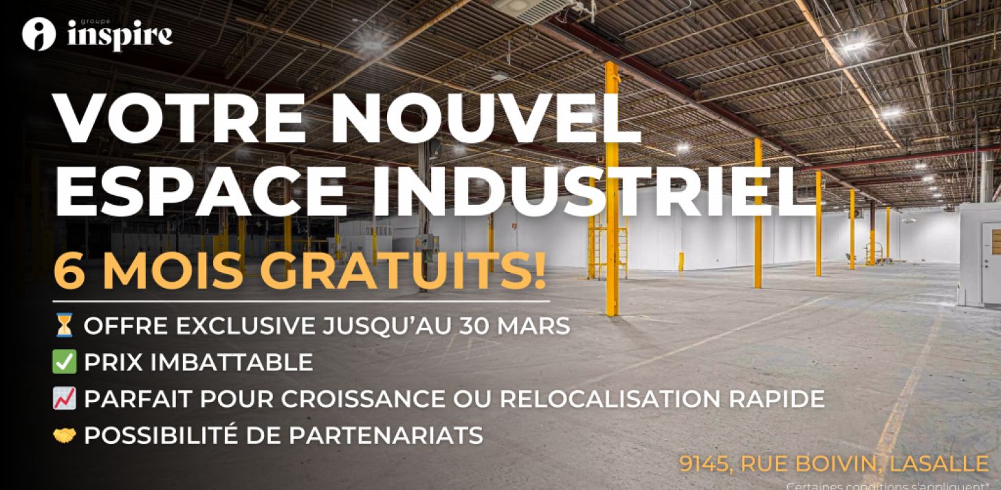 40,000 sq. ft. industrial spaces in Montreal - For Rent