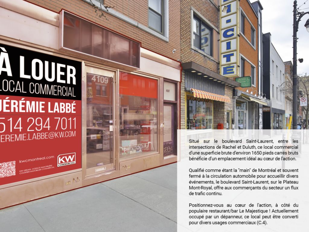 Commercial space on Blvd. Saint-Laurent