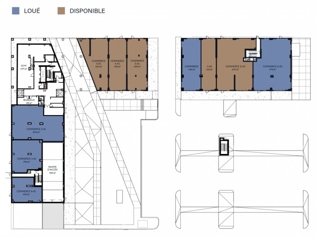 Commercial Space for rent - Laval / Chomedey - 1000+ ft2