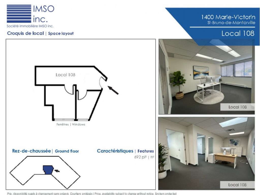 Bureaux et espaces industriels l�gers � louer � Saint-Bruno